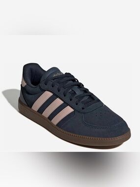 adidas Navy Sneakers with Blush Stripes